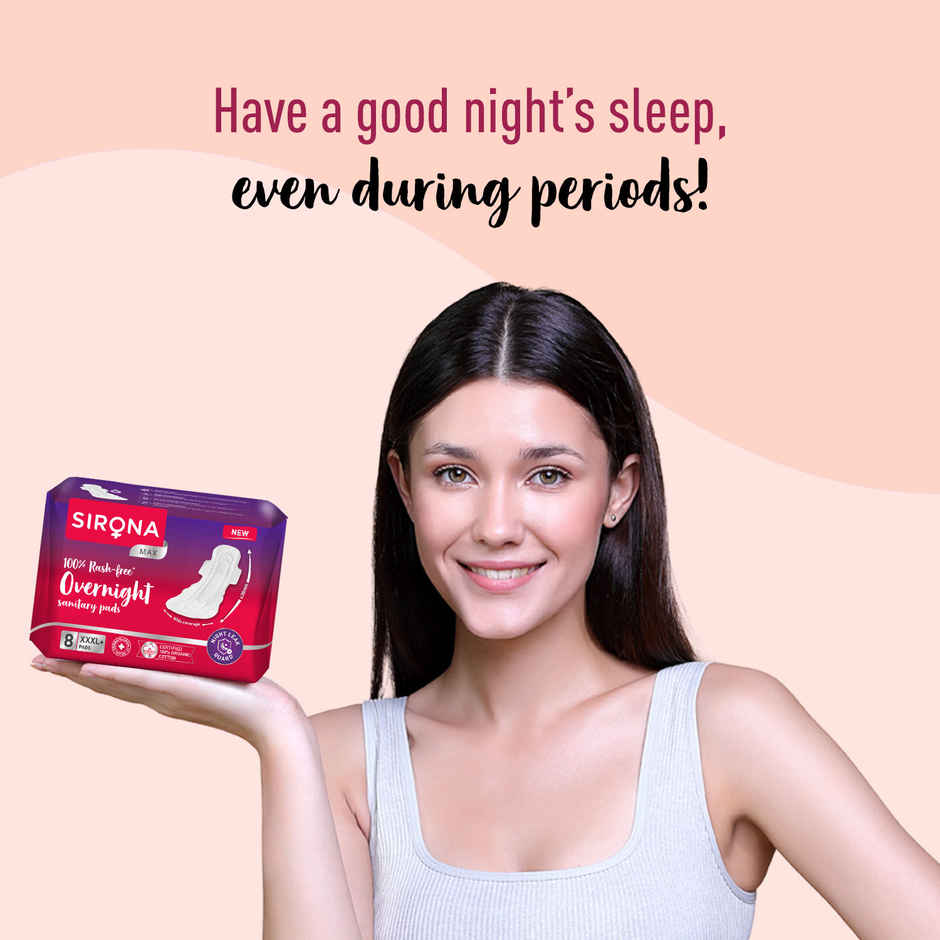 Sirona Max Over Night Sanitary Pads | XXXL+ | 8 pcs